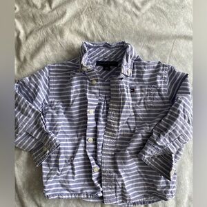 Tommy Hilfiger Light Blue and White Striped Shirt